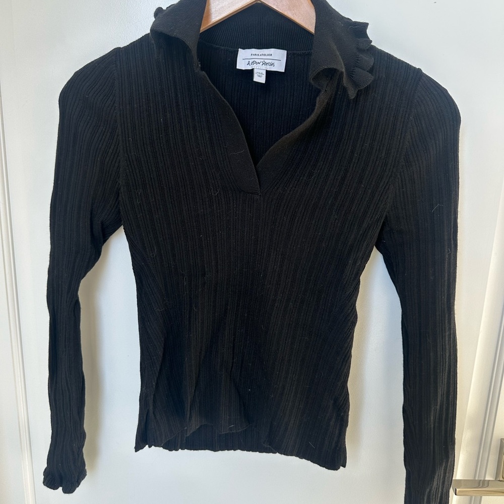 & Other Stories Long black shirt, wool mix
